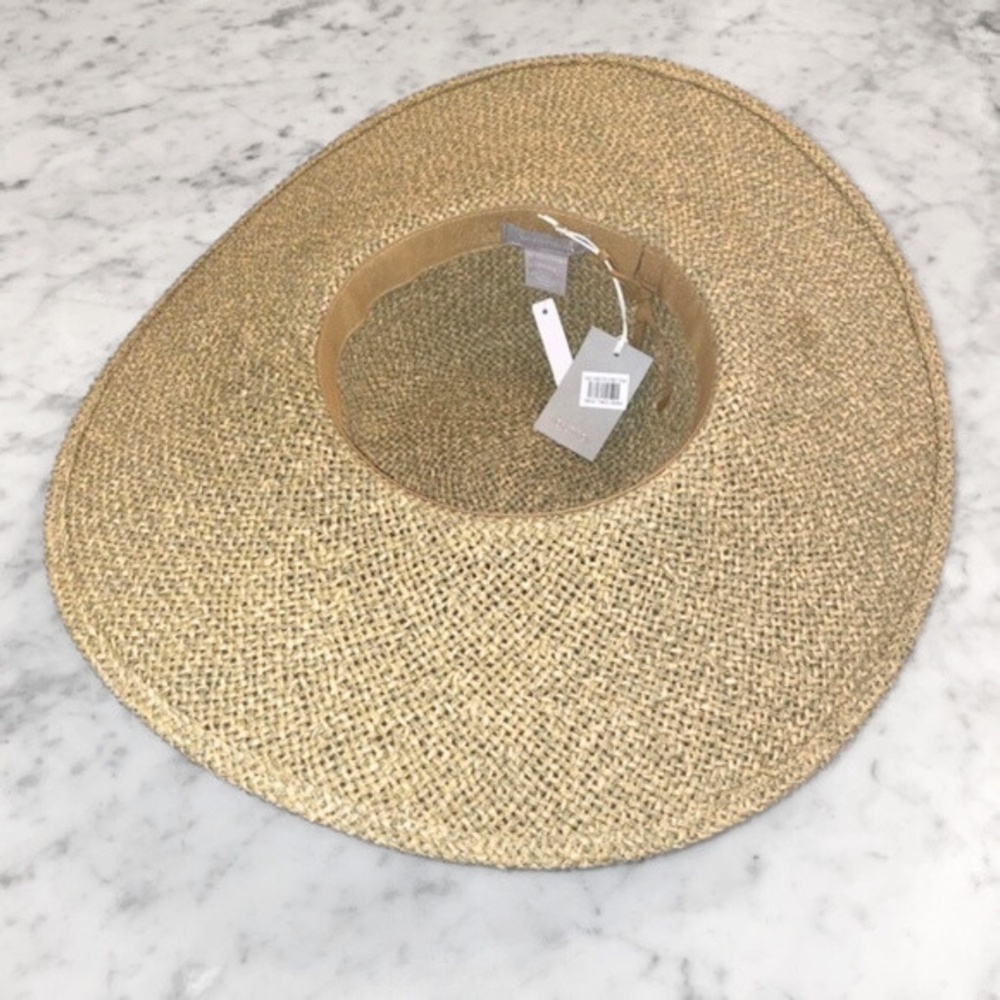 NEW Nordstrom Floppy Straw Sun Hat Natural Combo - Picture 4 of 10